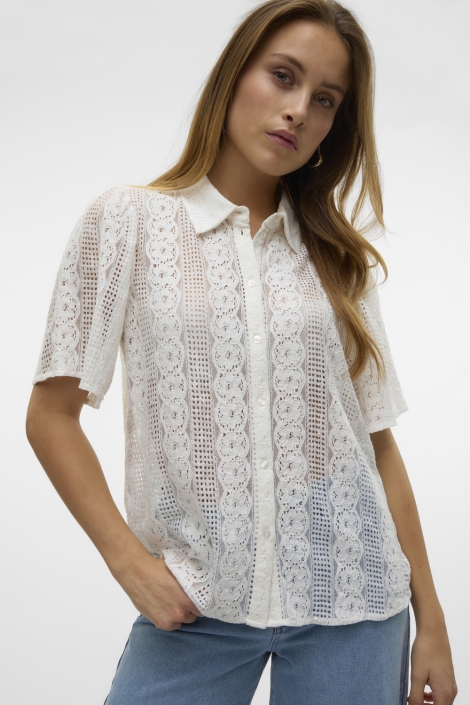 Vero Moda vmdelsie s/s lace shirt wvn btq